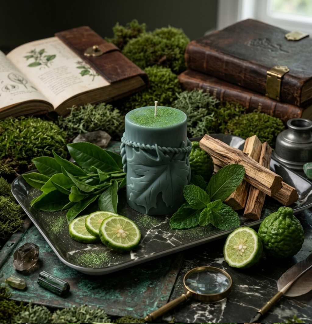 Feuilles d'Éther Vert — Bougie Végétal