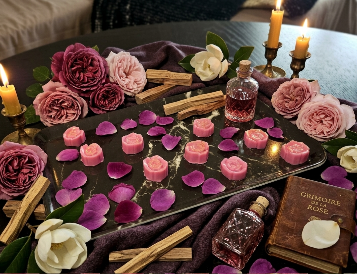 Rose de cœur obscure - Fondant parfumé 50g